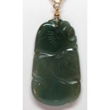 Jade, 14k yellow gold necklace
