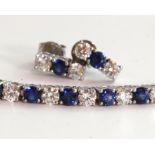 Diamond, sapphire, 18k white gold jewelry suite