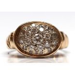 Diamond, 14k yellow gold ring