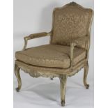 A Louis XV style fauteuil