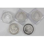 (lot of 6) A lot of Chinese commemorative 1oz sterling silver 10 Yuan coins, including (2) unicorn a