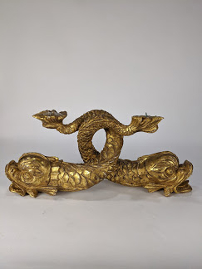 A continental giltwood carved candelabra - Image 2 of 8