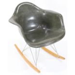A Charles and Ray Eames for Herman Miller RAR shell rocking chair
