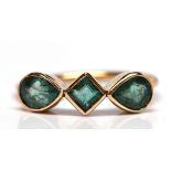 Emerald, 14k yellow gold ring