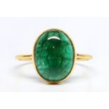 Emerald, 18k yellow gold ring