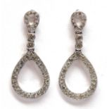 Diamond, 18k white gold earrings