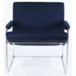 A Milo Baughman for Thayer Coggin chrome Scoop arm chair