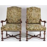 A pair of Continental hall throne chairs