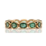 Emerald, 18k yellow gold eternity ring