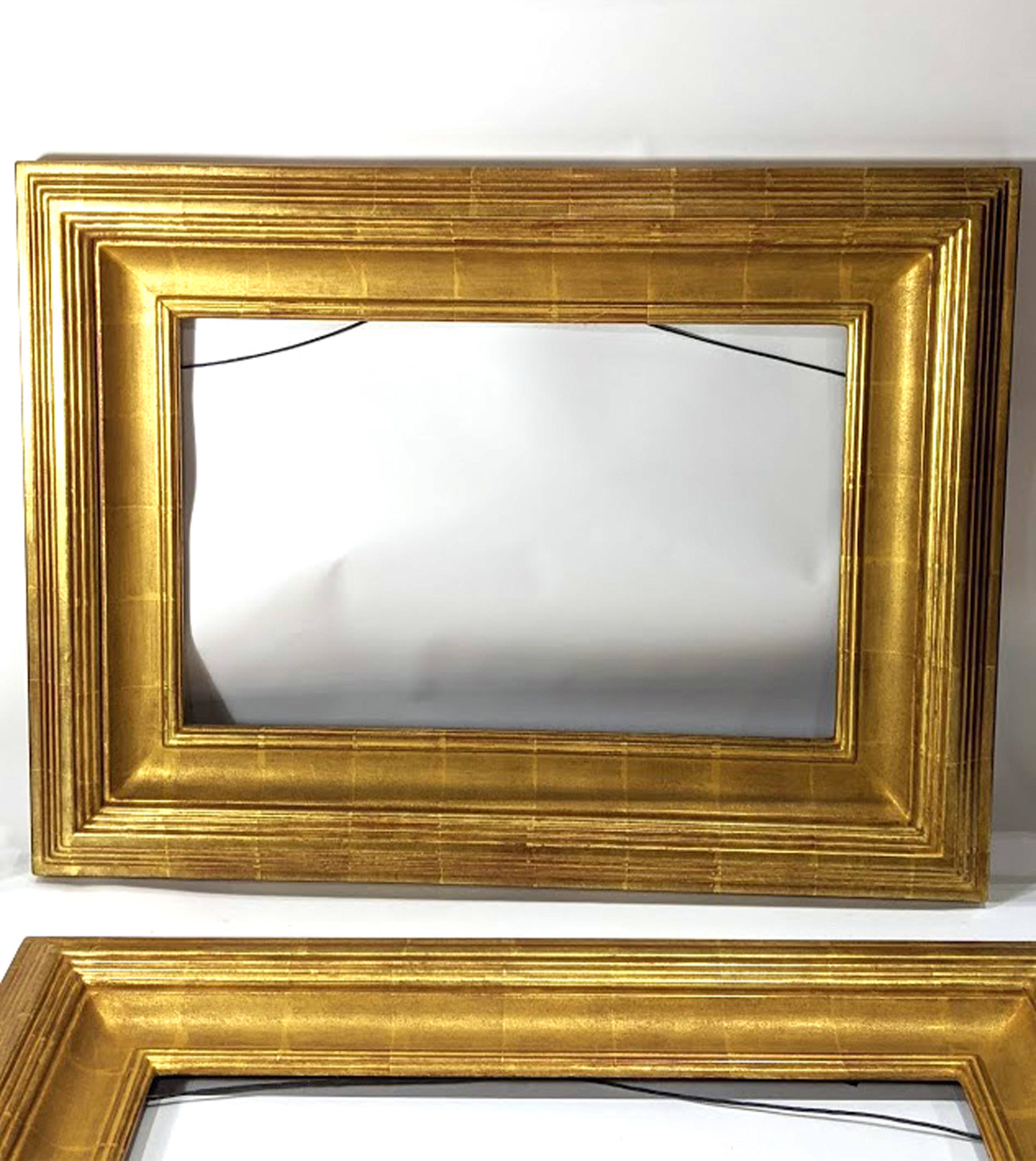 A pair of contemporary custom giltwood carved picture frames - Image 2 of 4