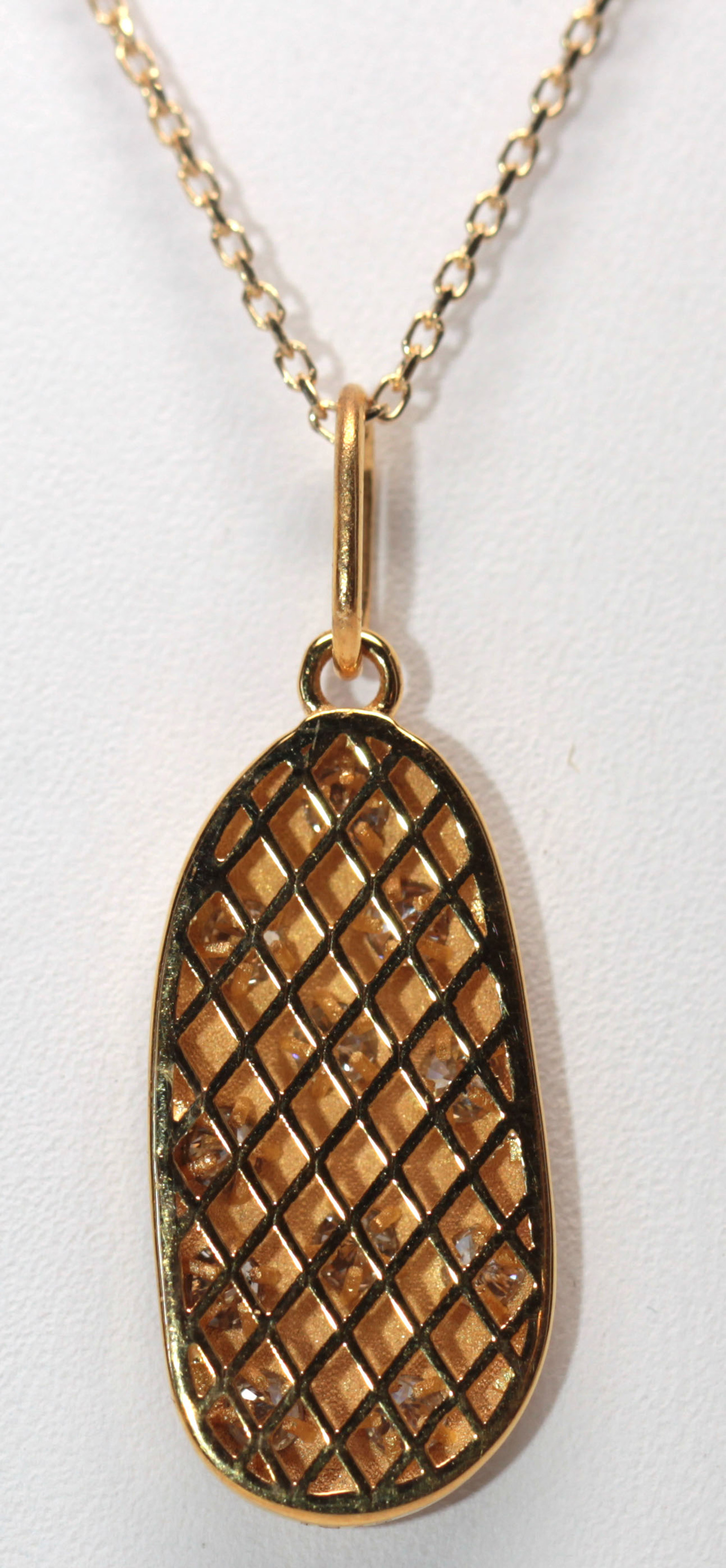 Diamond, 14k yellow gold pendant-necklace - Image 2 of 3