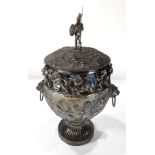 A continental Renaissance Revival silverplate covered urn circa 1860