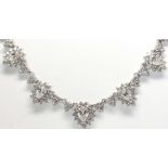 Diamond, 18k white gold necklace