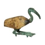 An ancient Egyptian bronze and wood ibis Thoh 664-30 B.C.E