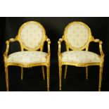 A pair of George III giltwood armchairs circa 1790