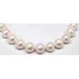 Cultured pearl, 14k yellow gold necklace
