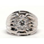 Diamond, 14k white gold ring