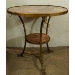 A Directoire style bronze marble top occasional table