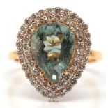 Tourmaline, diamond, 18k yellow gold ring