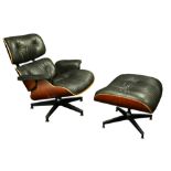 A Charles and Ray Eames for Herman Miller 670 and 671 armchair and ottoman