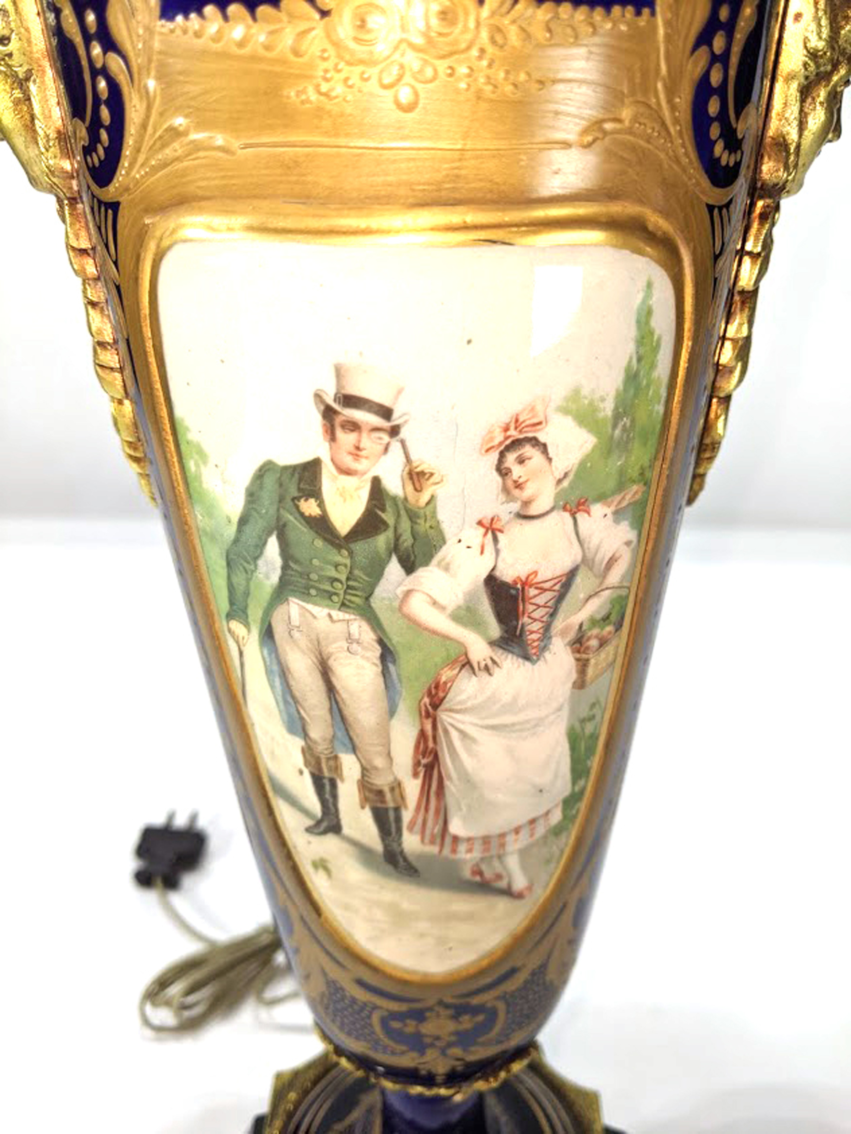 A Sevres style urn mounted as a lamp - Image 2 of 2