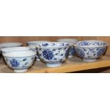 (lot of 23) A group of Chinese blue and white peony flower bowls