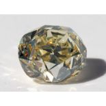 Unmounted fancy light yellow cushion-brilliant-cut diamond