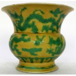 Chinese Green Enameled 'Dragon' Zhadou