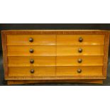 A Paul Frankl for Brown Saltman, California, limed mahogany chest and mirror
