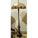 A Japanese champleve enamel decorated lamp