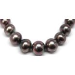 Tahitian cultured pearl, diamond, 18k yellow gold necklace