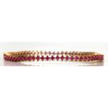 Ruby, silver gilt bracelet