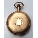 American Waltham 14k yellow gold hunting case pocket watch