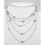 Diamond, 18k white gold necklace