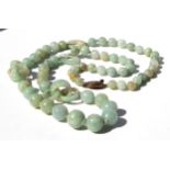 Jadeite bead, silver gilt necklace