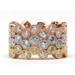 (Lot of 3 ) Diamond, 18k gold eternity bands