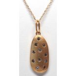 Diamond, 14k yellow gold pendant-necklace