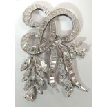 Diamond, platinum spray brooch