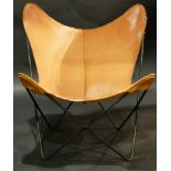 A Jorge Ferrari-Hardoy butterfly chair and ottoman