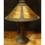 Arts and Crafts style copper table lamp