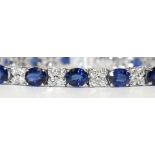 Sapphire, diamond and 18k white gold bracelet