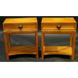 A pair of Paul Frankl for Brown Saltman limed mahogany side tables