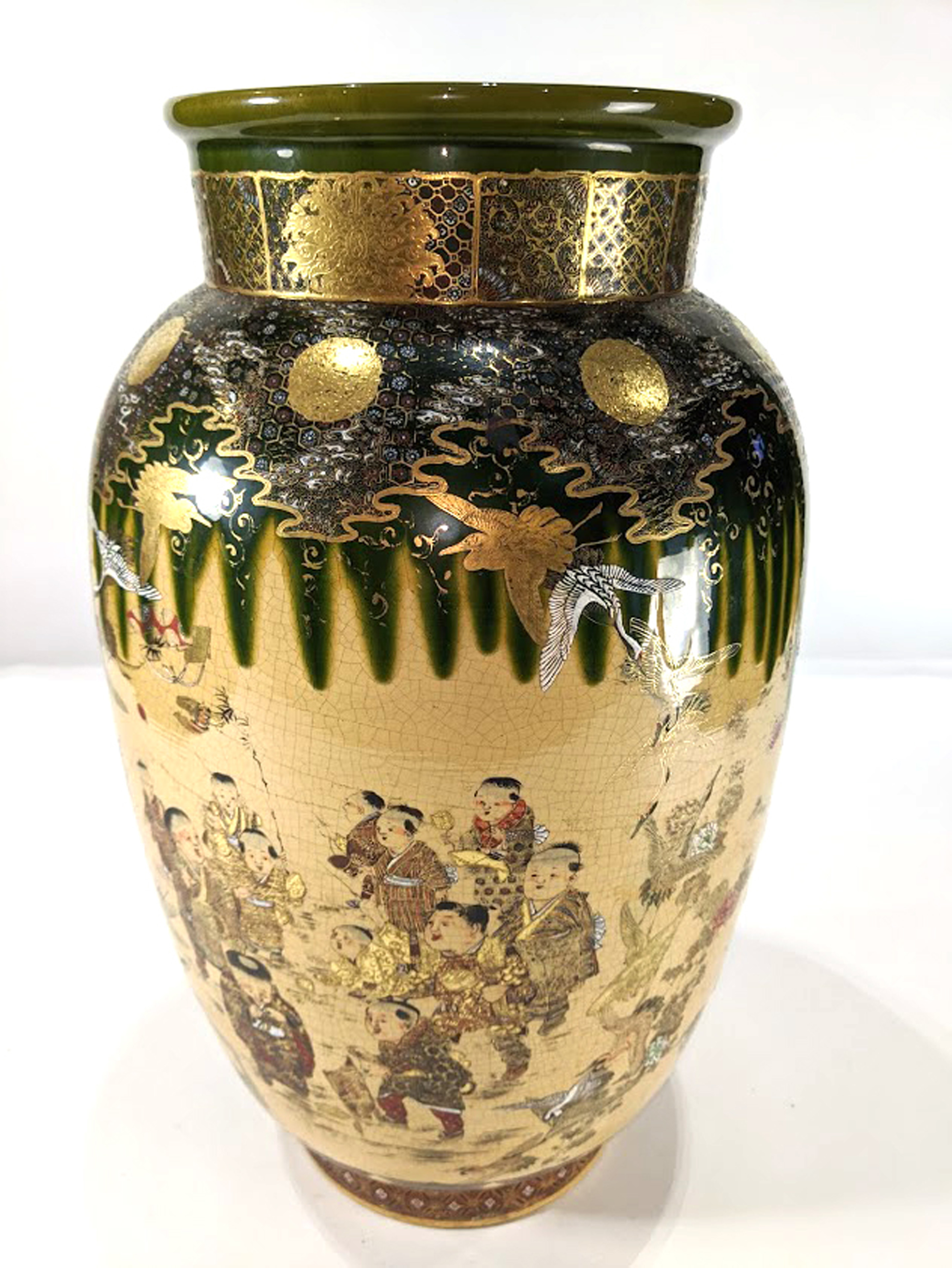 A large Japanese Satsuma floor vase