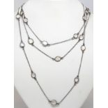 Moonstone, silver necklace