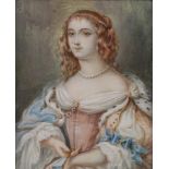 A Framed portrait miniature of Henriette D'angleterre