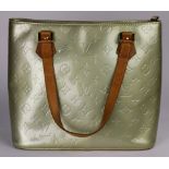 A Louis Vuitton Monogram Mint Green patent leather handbag