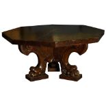 An Italian carved walnut low table