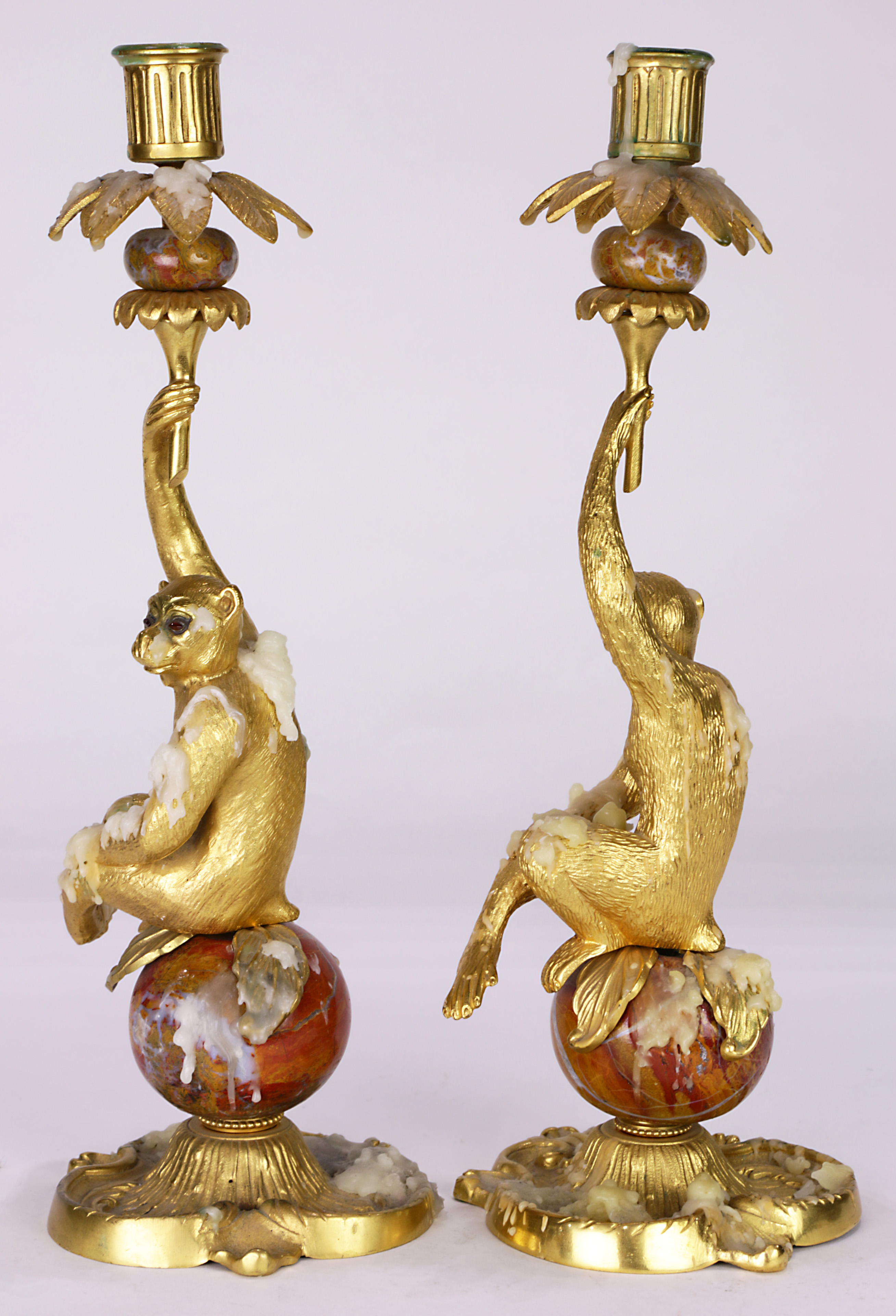 A pair of French ormolu and jeweled candelabra - Image 2 of 5