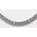 Diamond, 18k white gold necklace