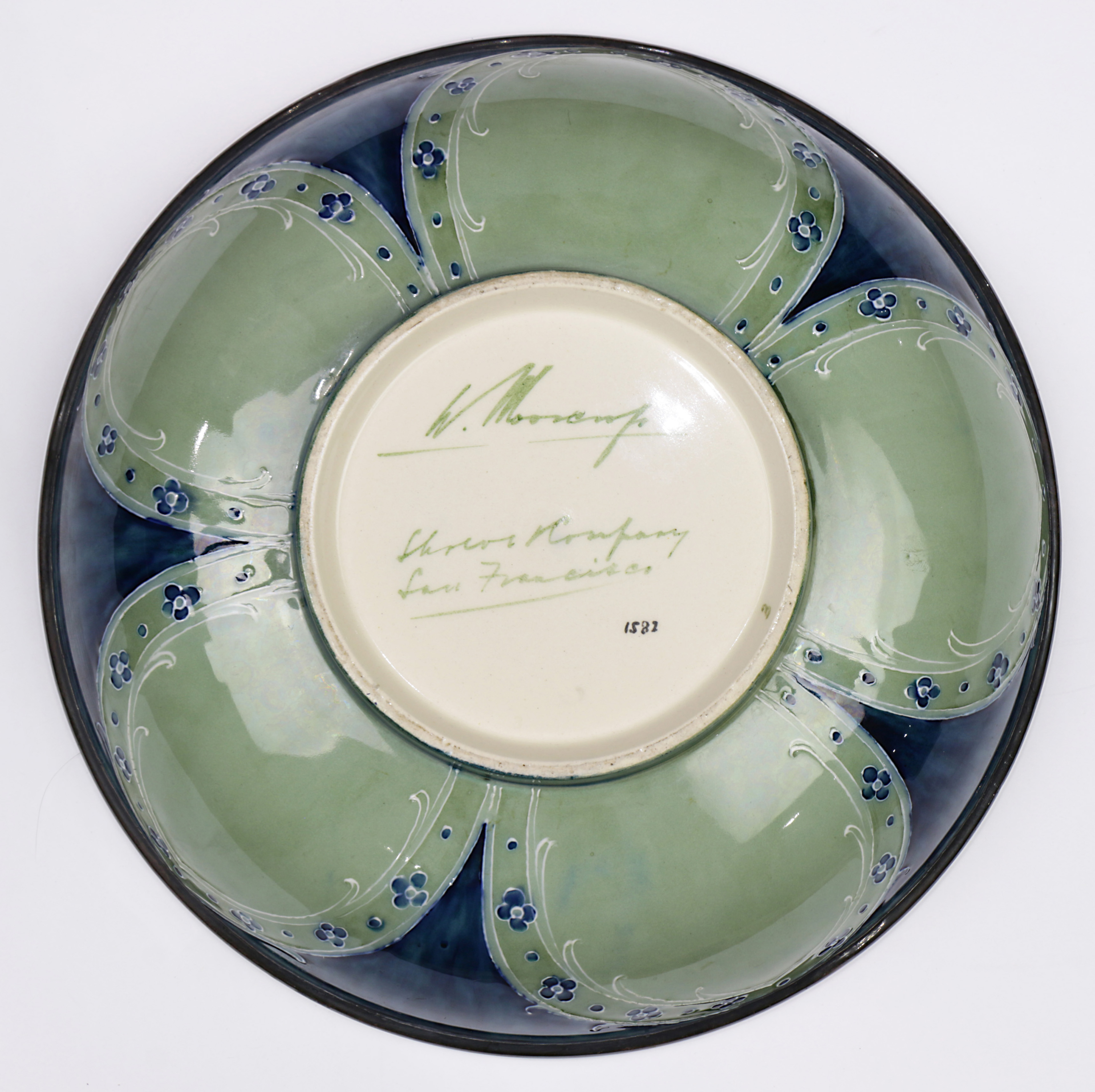 A Moorcroft for Shreve & Co Florian center bowl - Image 3 of 5